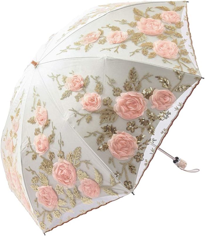 Custom Wedding Umbrellas Flower Lace Parasols for Wedding Party Lace Bridal Umbr