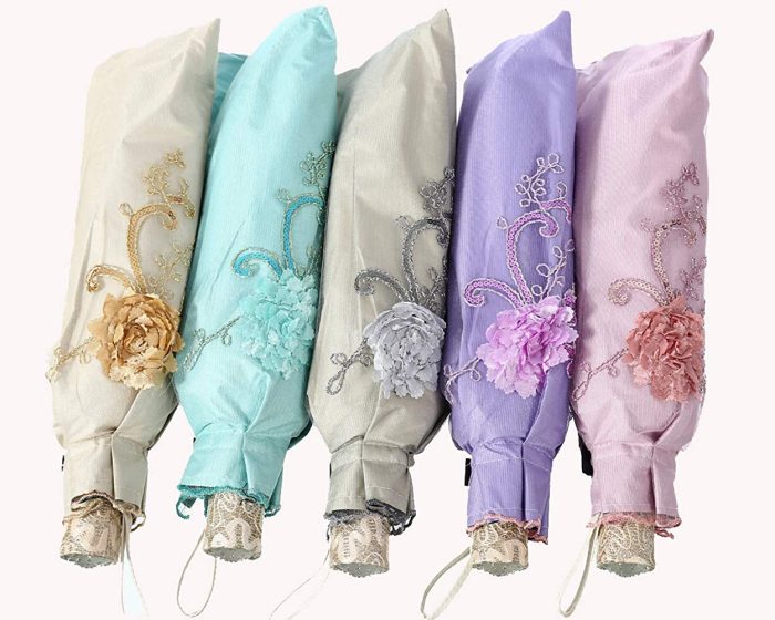 Custom Wedding Umbrellas Embroidered Lace Double-deck Anti-UV Parasol Sun/Rain/S - Image 4