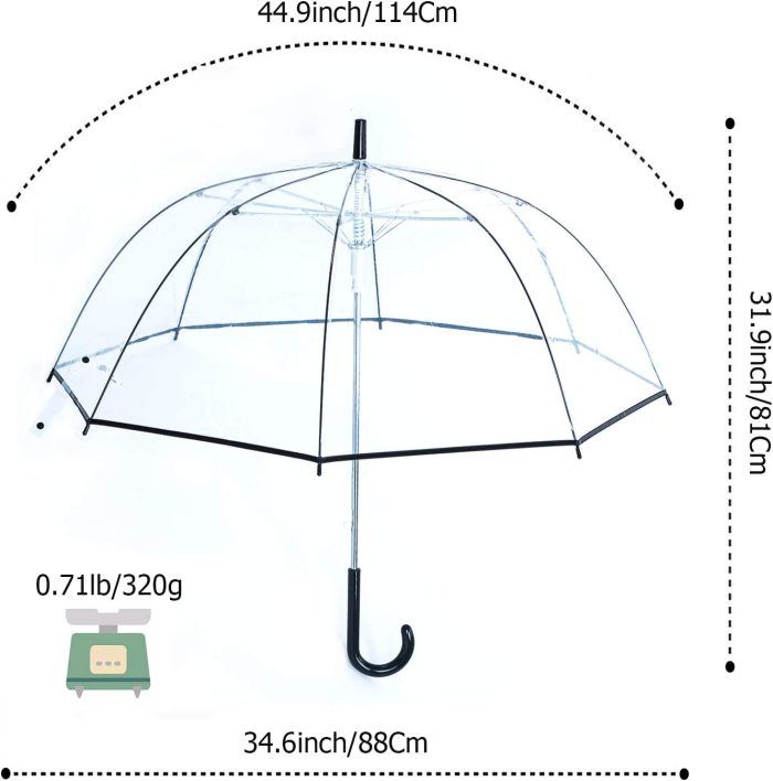 Custom Wedding Umbrellas Clear Lightwight Umbrella for Women  Kids - Automatic O - Image 2