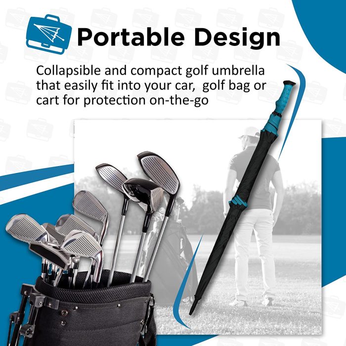 Custom umbrella Greg Norman 66 Inch Golf Umbrella  Automatic Compact  Fiber - Image 4