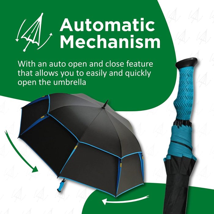 Custom umbrella Greg Norman 66 Inch Golf Umbrella  Automatic Compact  Fiber - Image 5