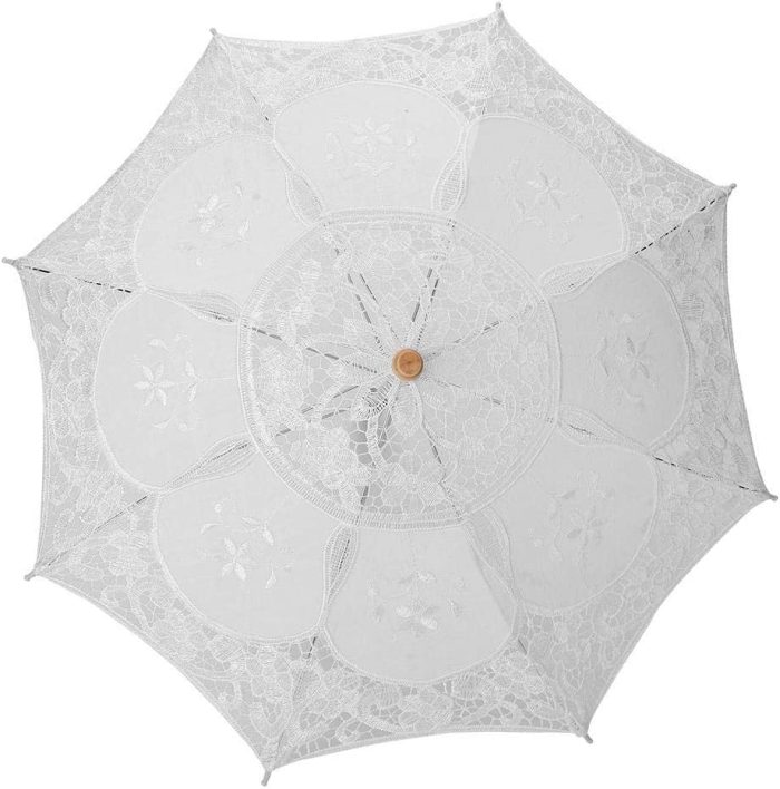 Custom Wedding Umbrellas Lace Umbrella  Silk Cloth Material Embroidery Bride Par - Image 8