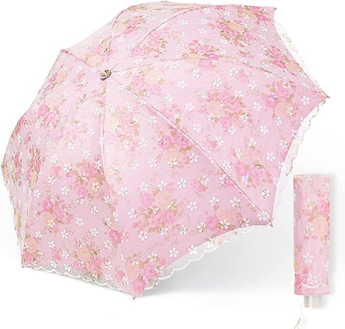 Lace Parasol  Vintage Lace UV Flower Embroidery Folding Umbrella  Women's Outdoor sunny rain umbrella Lace Pattern for S