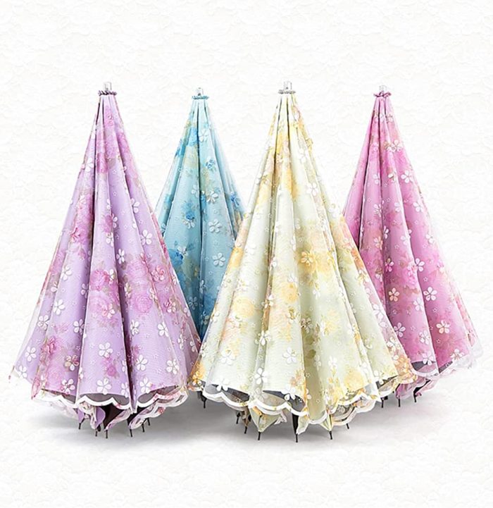 Lace Parasol  Vintage Lace UV Flower Embroidery Folding Umbrella  Women's Outdoor sunny rain umbrella Lace Pattern for S - Image 4