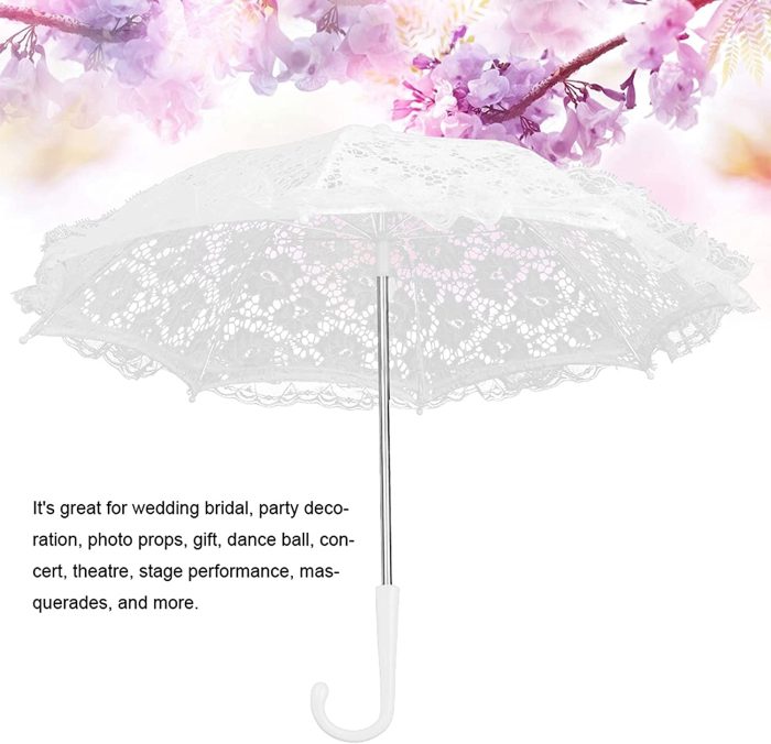 Custom Wedding Umbrellas Lace Umbrella  Wedding White Decoration Umbrella Vintag - Image 3