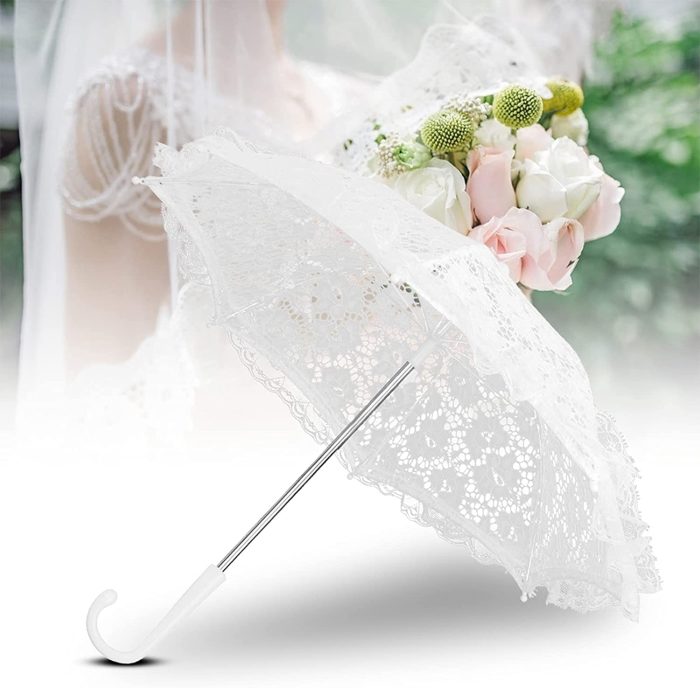 Custom Wedding Umbrellas Lace Umbrella  Wedding White Decoration Umbrella Vintag - Image 5