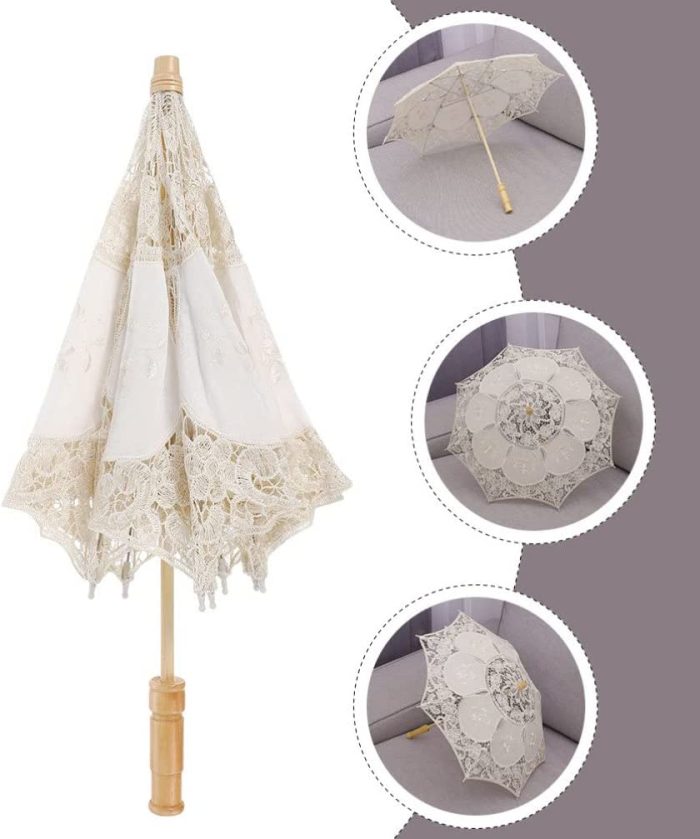 Custom Wedding Umbrellas Parasol Vintage Umbrella Mini Lace Umbrella Vintage Emb - Image 7