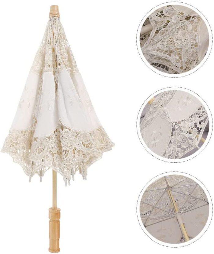 Custom Wedding Umbrellas Parasol Vintage Umbrella Mini Lace Umbrella Vintage Emb - Image 9