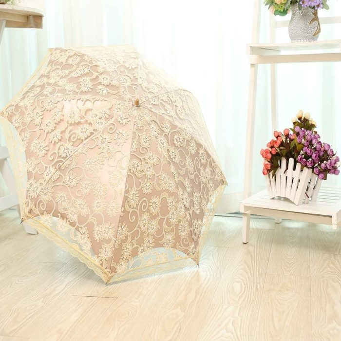 Custom Wedding Umbrellas Ladies Lace Parasol Umbrella Anti-UV Protection Sun Sha - Image 3