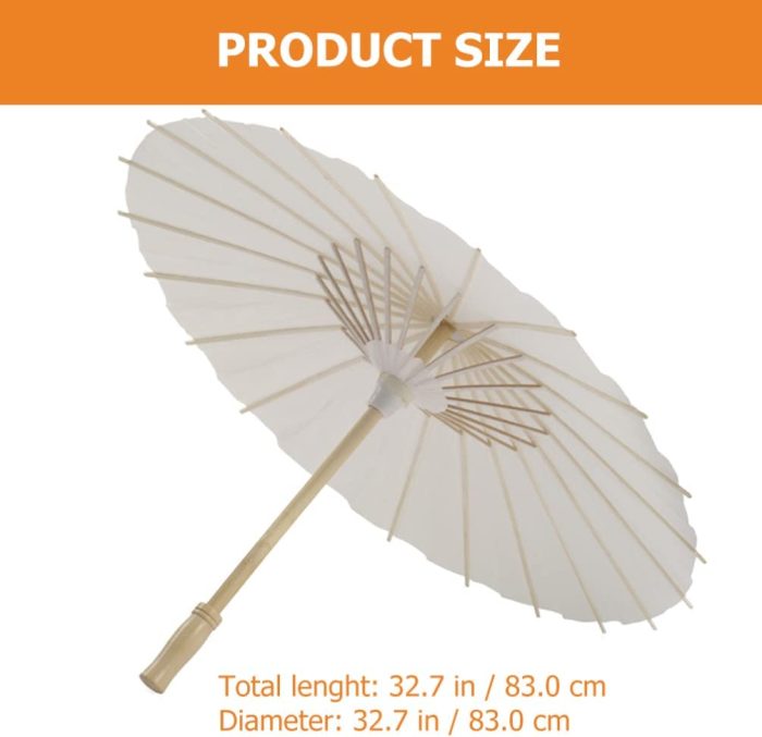 Custom Wedding Umbrellas Paper Umbrella Paper Parasol White Classical Rainproof - Image 2