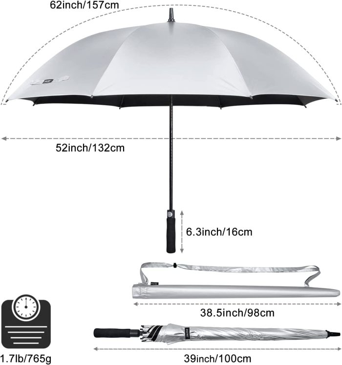 Custom umbrella 62 Inch Windproof UV Protection Golf Umbrella Extra Large S - Image 2