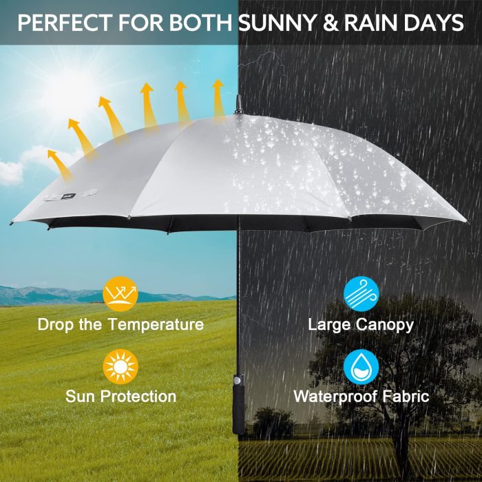 Custom umbrella 62 Inch Windproof UV Protection Golf Umbrella Extra Large S - Image 3