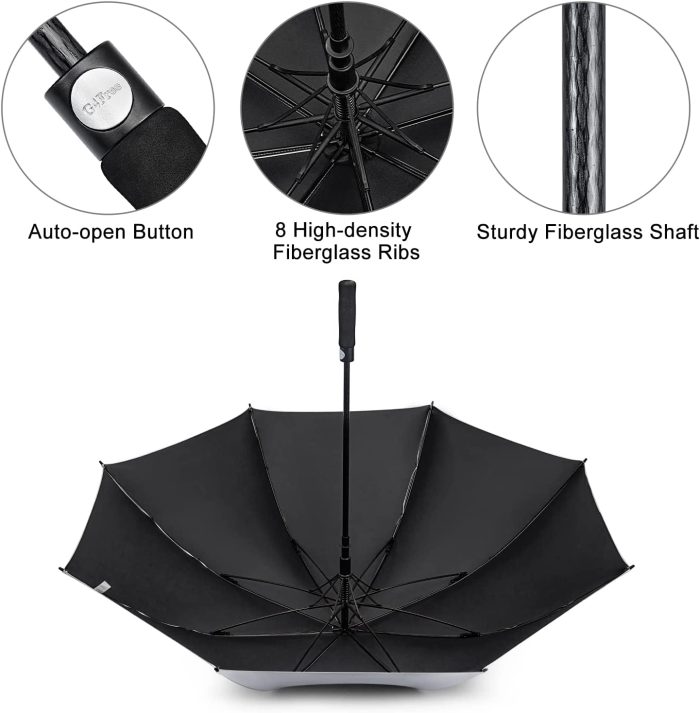 Custom umbrella 62 Inch Windproof UV Protection Golf Umbrella Extra Large S - Image 5