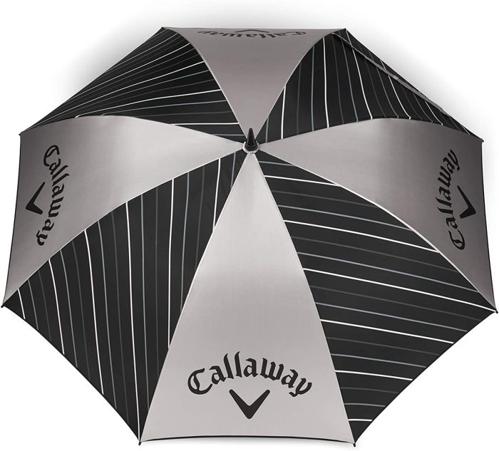 Custom umbrella Golf 64 UV Umbrella   BLACK/SILVER/WHITE" - Image 3