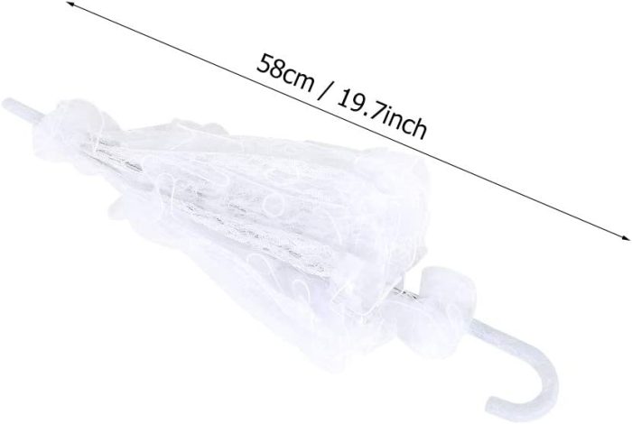 Custom Wedding Umbrellas Lace Umbrella 19.7 * 3.9 * 2.4 Inch Bridal Umbrella  We - Image 6