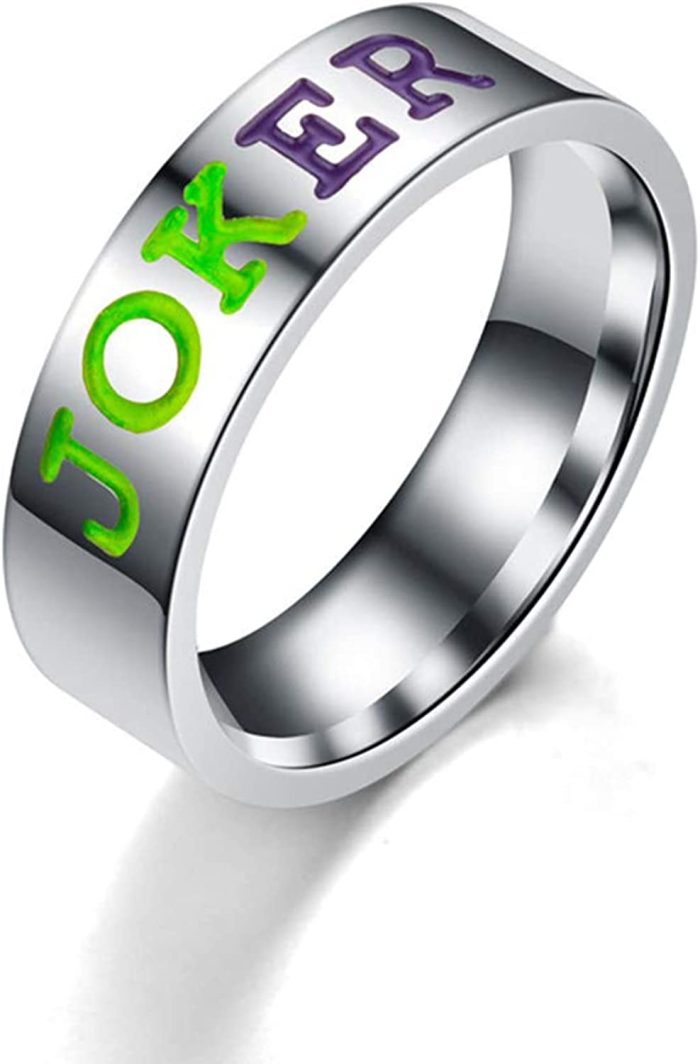 Custom Wedding Umbrellas joker rings，New Joker Lover Couple Stainless Steel Wedd