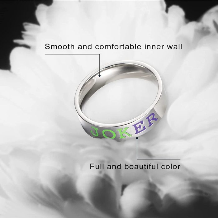 Custom Wedding Umbrellas joker rings，New Joker Lover Couple Stainless Steel Wedd - Image 3