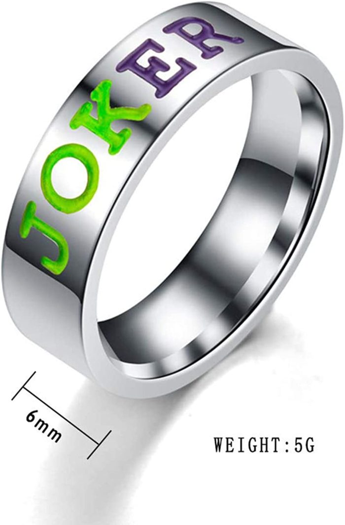 Custom Wedding Umbrellas joker rings，New Joker Lover Couple Stainless Steel Wedd - Image 4