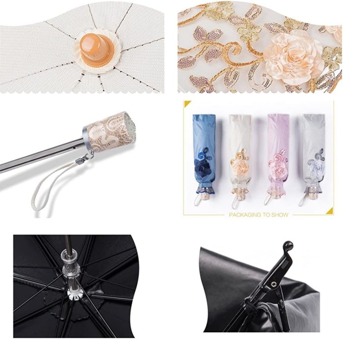 Custom Wedding Umbrellas Flower Lace Parasols for Wedding Party Lace Bridal Umbr - Image 7