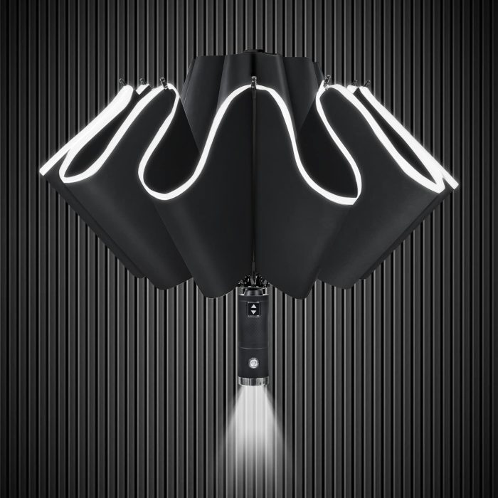 Custom umbrella Folding Reverse LED Umbrella - Upside Down Reflective Umbre