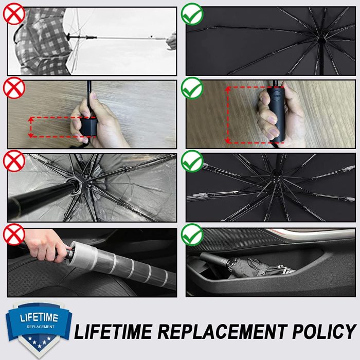 Custom umbrella Compact Travel Umbrella Windproof  Big Automatic Inverted U - Image 7