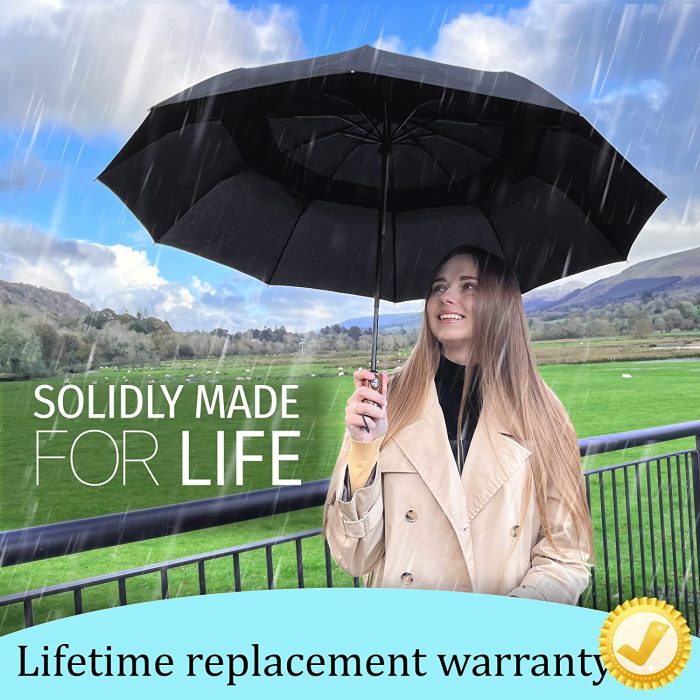 Premium Umbrella Windproof Travel Umbrellas for Rain - Compact Small Portab - Image 2