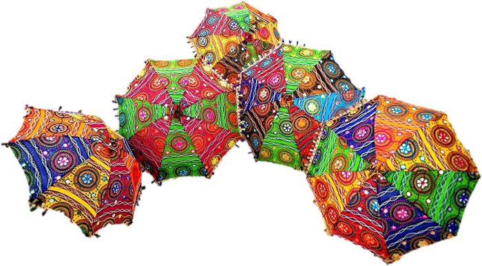 Custom Wedding Umbrellas Indian Multi Colored Beach Umbrella UV Protection Umbre