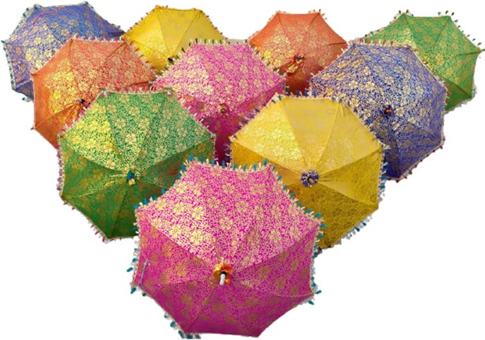 Custom Wedding Umbrellas LOT Of 5 PC Indian Wedding Decorative Umbrella Lot Flow