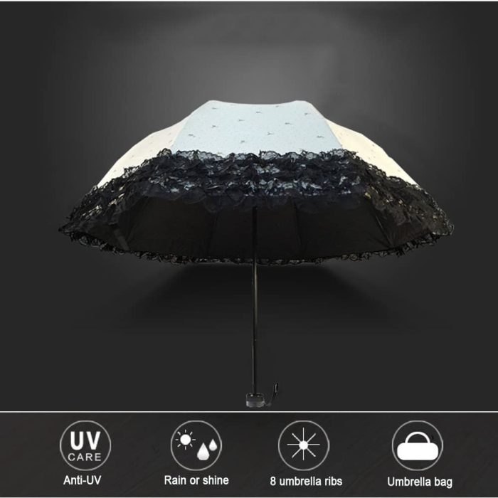 Custom Wedding Umbrellas Parasol Lace Umbrella Wedding Decoration Foldable Rainp - Image 2