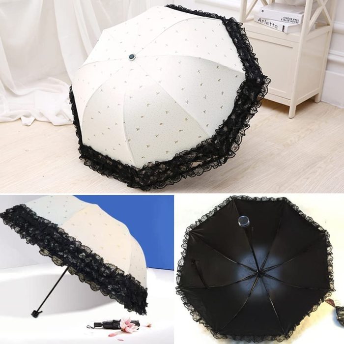 Custom Wedding Umbrellas Parasol Lace Umbrella Wedding Decoration Foldable Rainp - Image 3