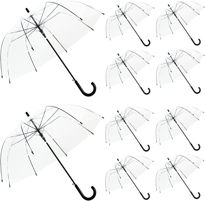 Custom Wedding Umbrellas Pack of 10 Bulk Clear Umbrellas for Wedding and Outdoor