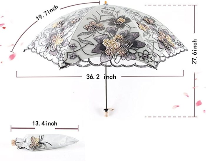 Custom Wedding Umbrellas Flower Lace Parasols for Wedding Party Lace Bridal Umbr - Image 7