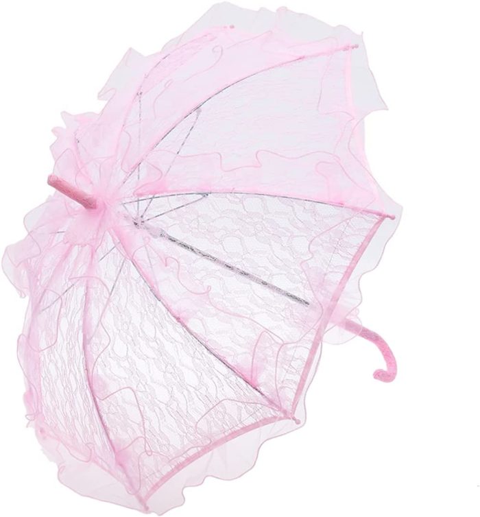 Custom Wedding Umbrellas Pink Lace Umbrella Parasol Vintage Wedding Bridal Umbre - Image 9