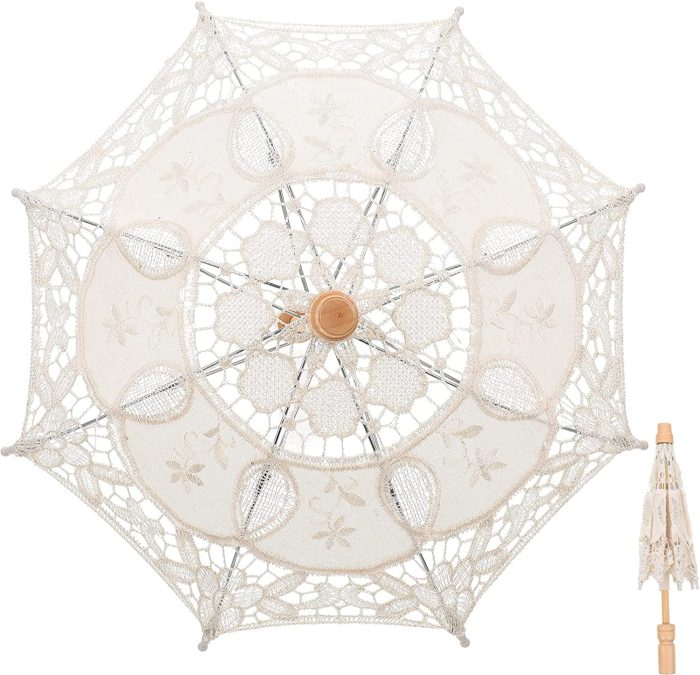 Custom Wedding Umbrellas Lace Umbrella  1 Pc 11.8inch Lace Parasol Umbrella Vint