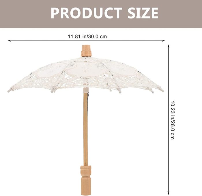 Custom Wedding Umbrellas Lace Umbrella  1 Pc 11.8inch Lace Parasol Umbrella Vint - Image 2