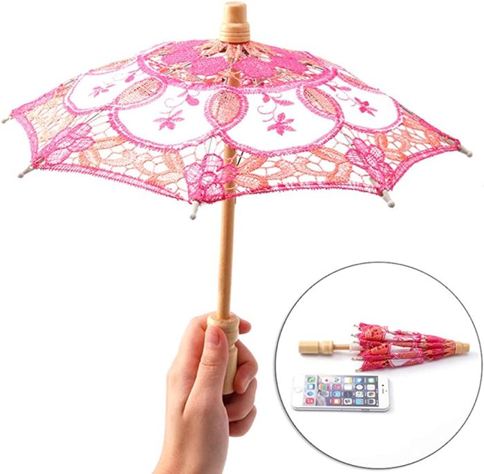 Custom Wedding Umbrellas Hotsale Parasol Umbrella Embroidered Lace for Bridal We - Image 7