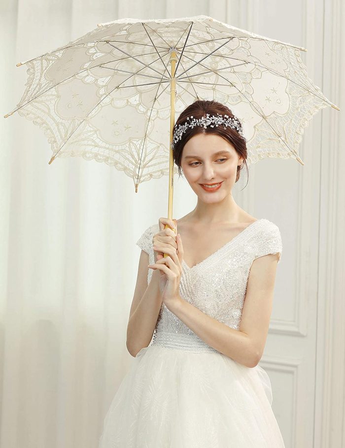 Custom Wedding Umbrellas Lace Umbrella Parasol Vintage Wedding Bridal Umbrella f - Image 4