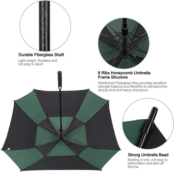 Custom umbrella Extra Large Golf Umbrella 62/68 inch Vented Square Umbrella - Image 5