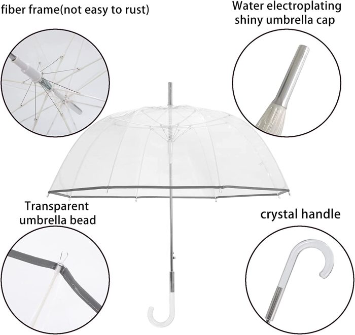 Custom Wedding Umbrellas Clear Bubble Umbrellas Large Transparent Dome Windproof - Image 3