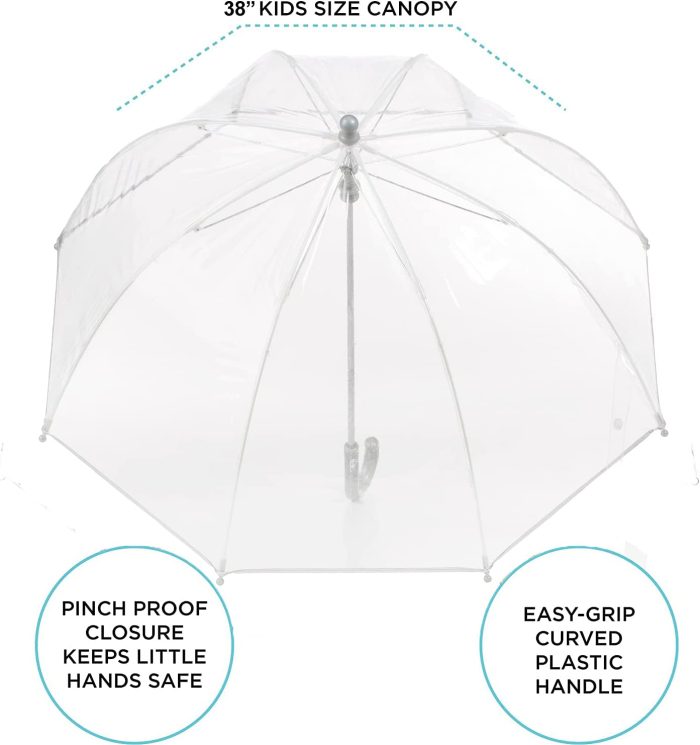 Custom Wedding Umbrellas Kid's Bubble Umbrella with Easy Grip Handle  Clear - Image 2