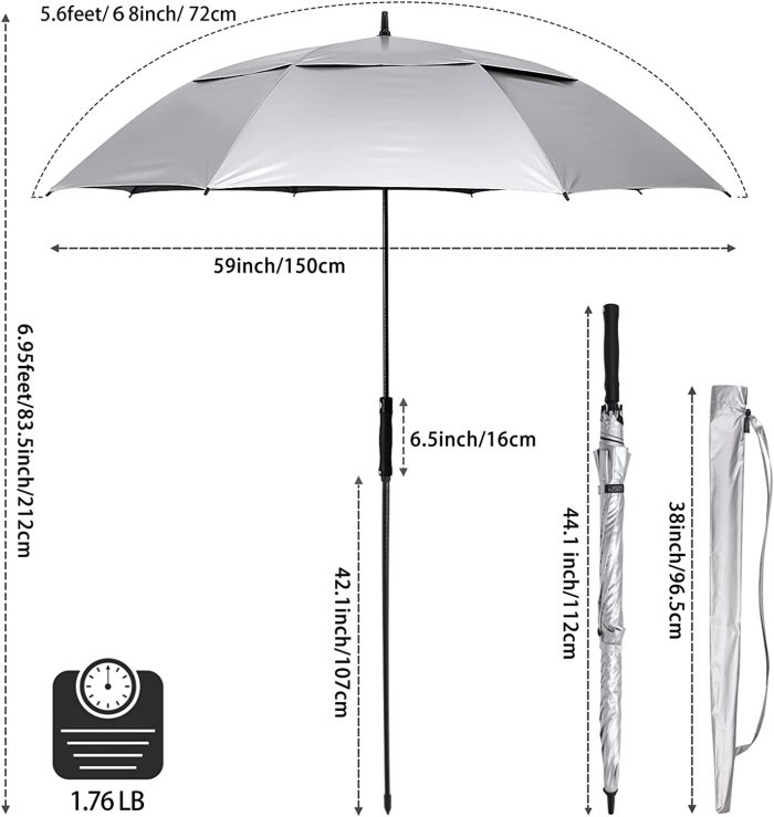 Custom umbrella Vented UV Golf/Beach Umbrella 68 Arc  Auto Open Oversize E" - Image 4