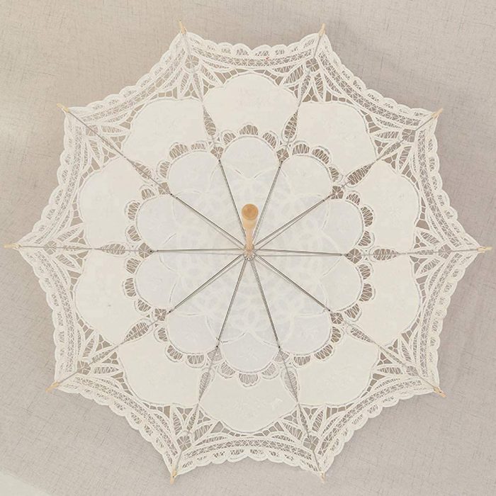 Custom Wedding Umbrellas Ivory Lace Parasol Umbrella Vintage Wedding Bridal Lace - Image 2