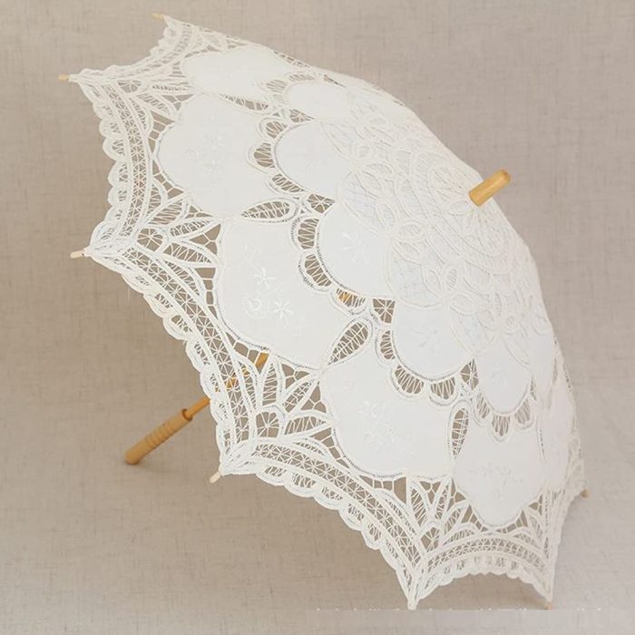 Custom Wedding Umbrellas Ivory Lace Parasol Umbrella Vintage Wedding Bridal Lace - Image 5