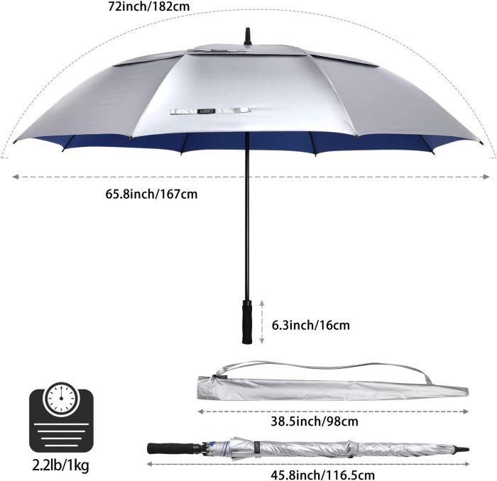 Custom umbrella 72 Inch Huge Golf Umbrella UV Protection Auto Open Windproo - Image 3