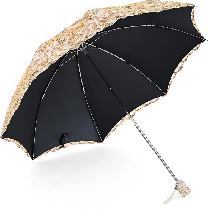 Custom Wedding Umbrellas Lace Parasol Ultraviolet-Proof Folding Umbrella UPF50+ - Image 3