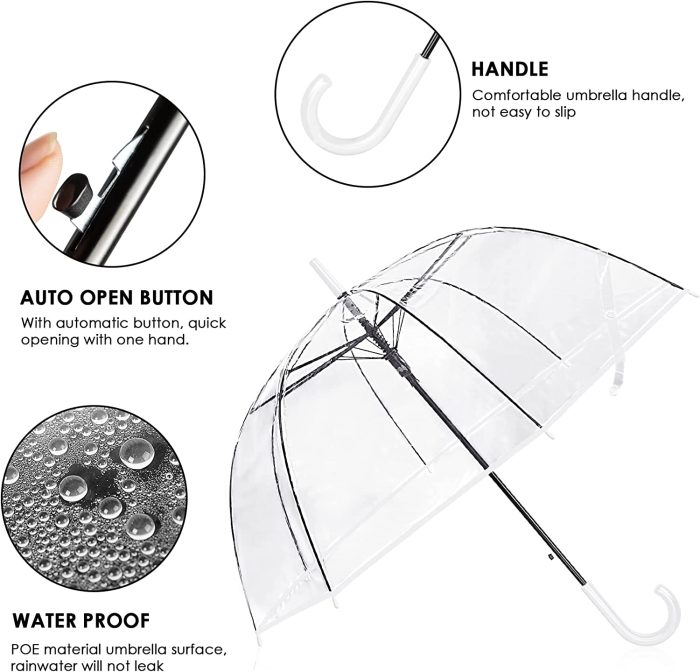 Custom Wedding Umbrellas Clear Umbrella  Wedding Rain Transparent Bulk Umbrella - Image 3