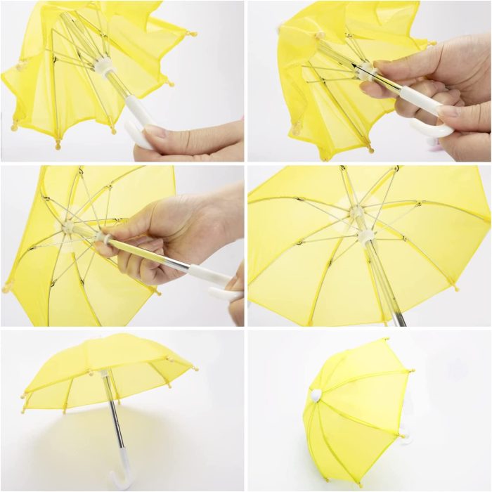 Logo parasol Umbrellas With Your Brand 1:6 Scale 8 Pcs Miniature Umbrellas Adjustable Mini Colorful Sunny Rainy Umbrella - Image 2